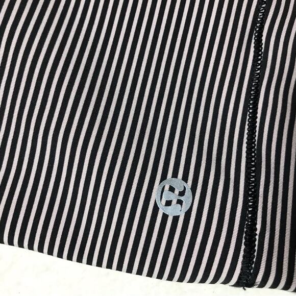 Lululemon happy strappy criss cross tank top 4 pink black striped athleisure - Picture 4 of 10